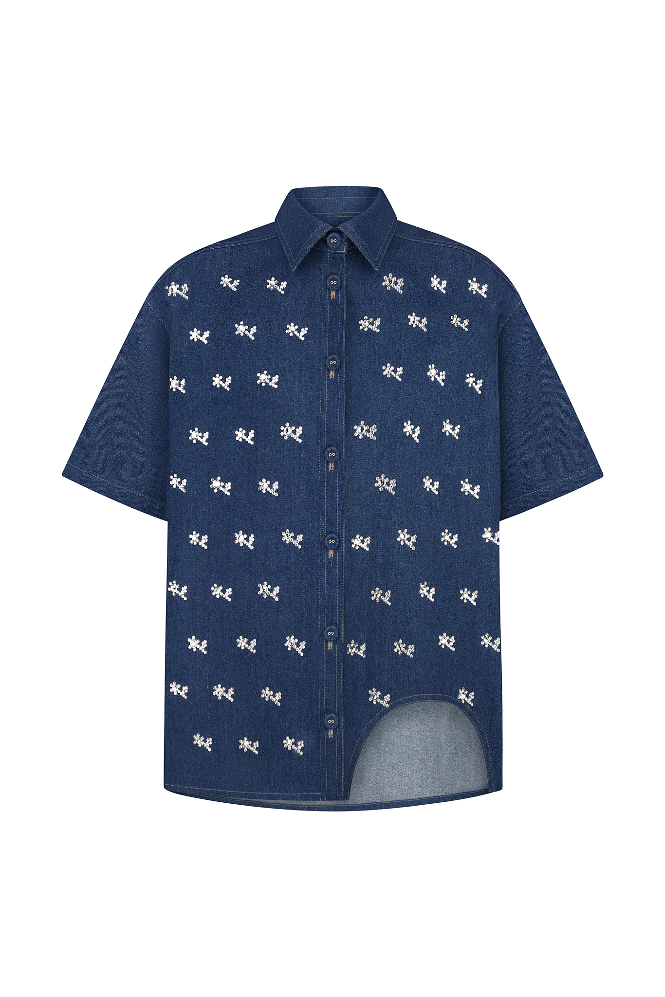 Джинсова сорочка в квітах Arutiuniva