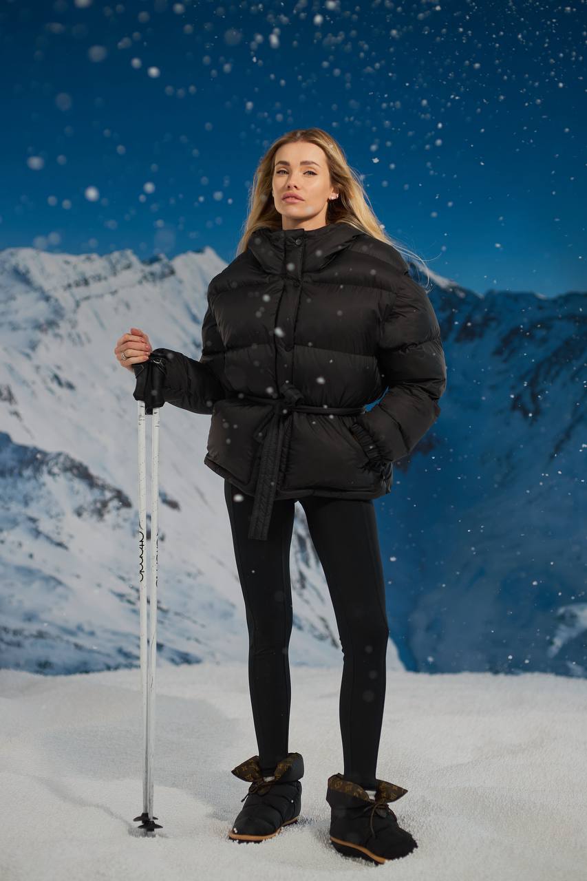 Пуховик-трансформер, накладні кармани, кнопки срібло