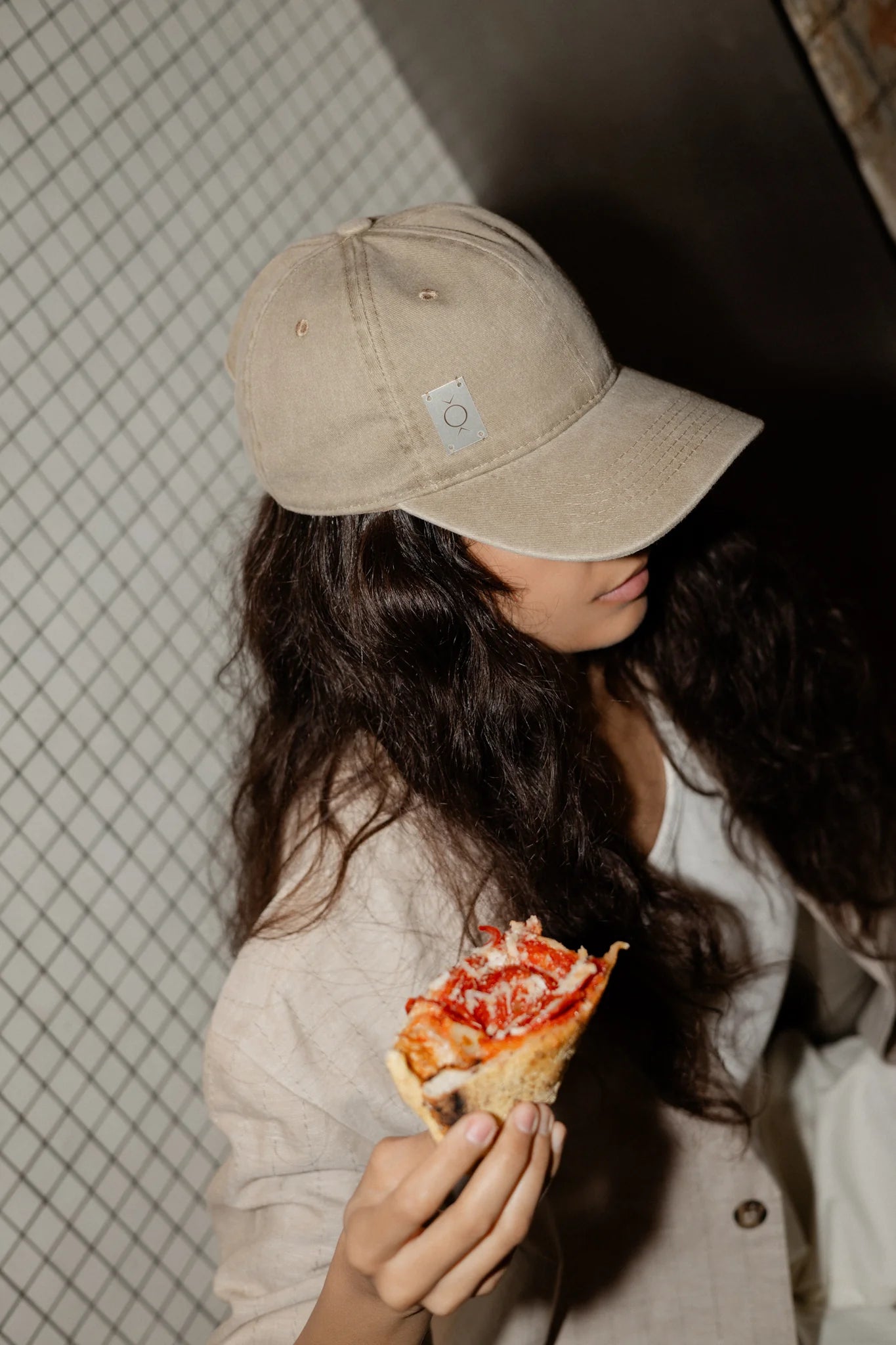 Beige Grunge Cap