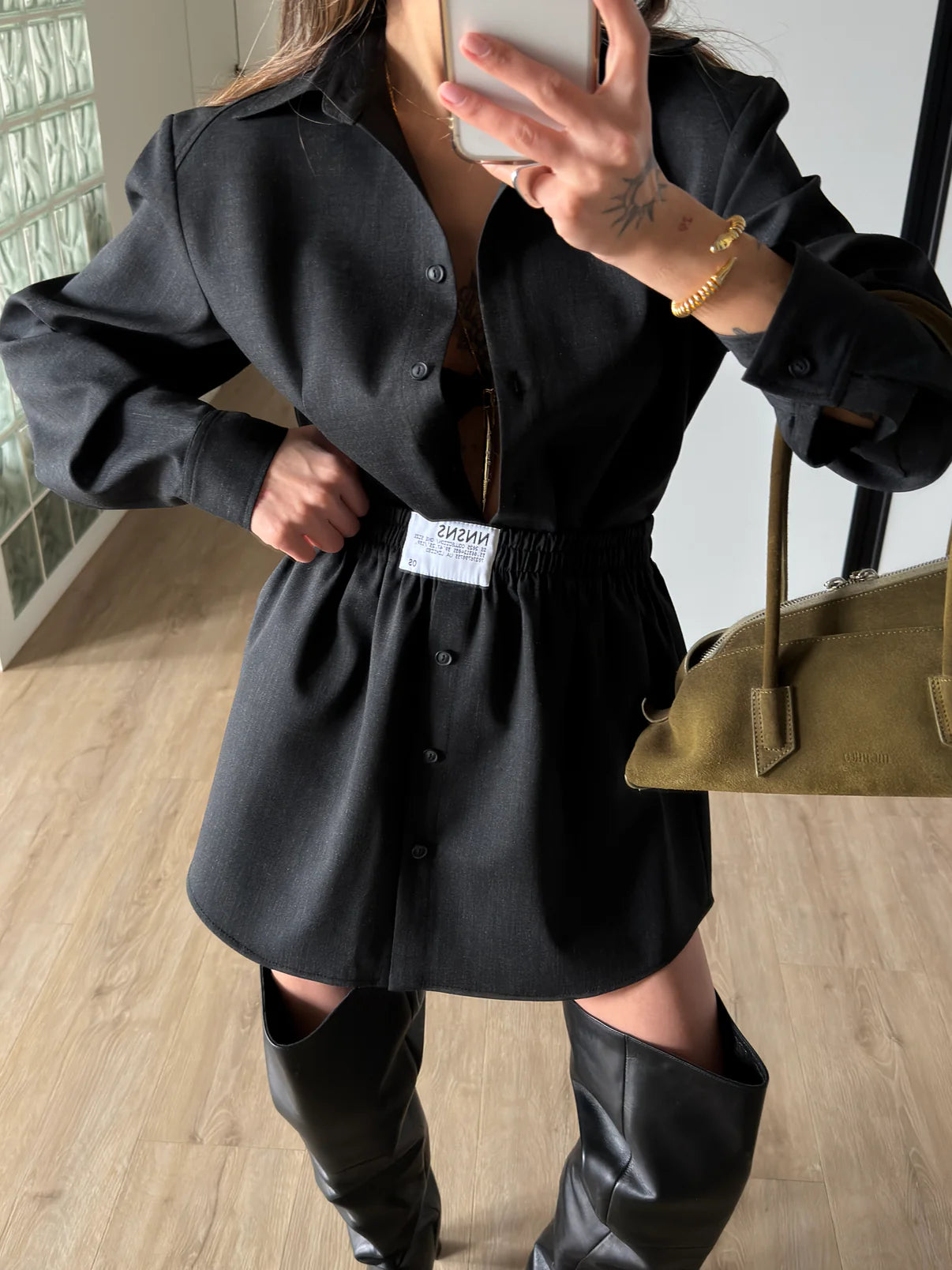 Вовняна спідниця DARK GREY