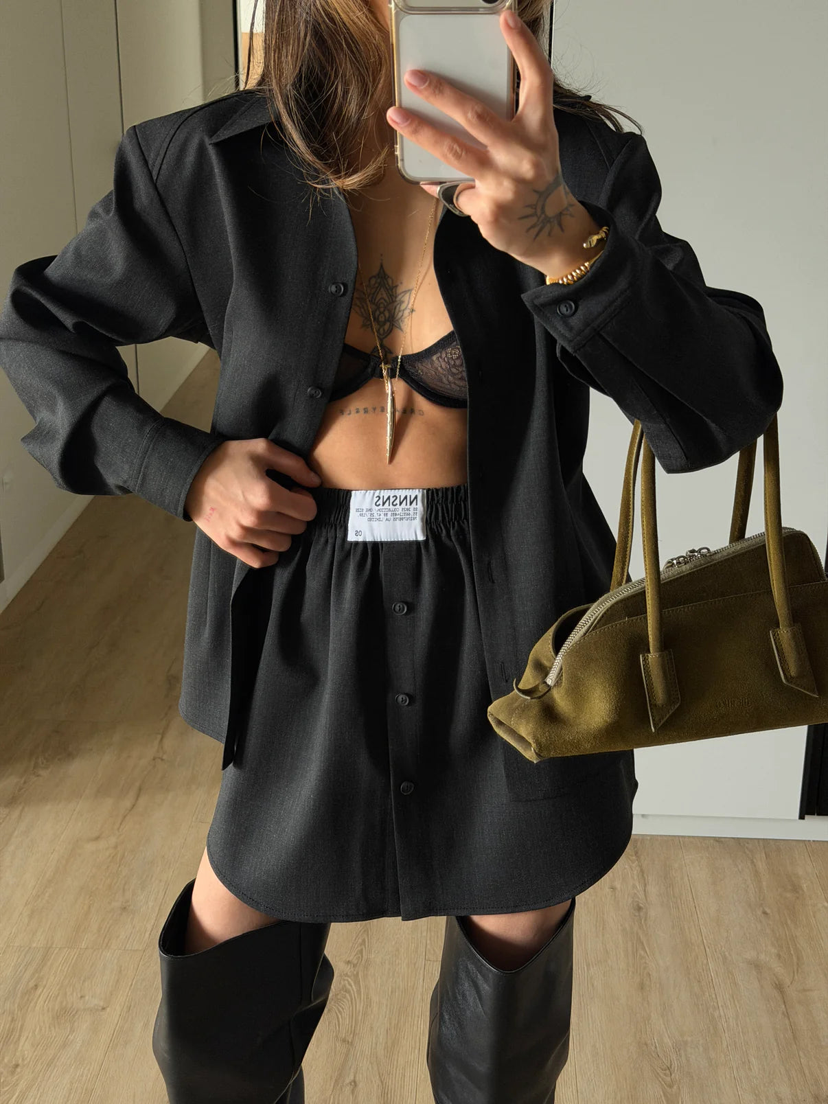 Вовняна спідниця DARK GREY
