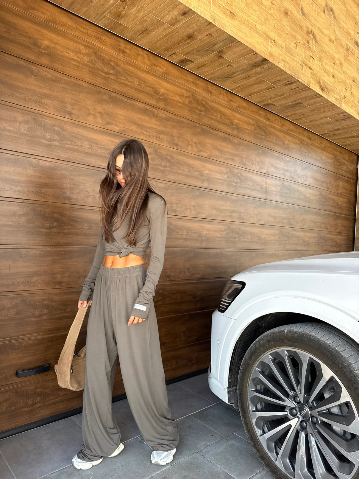 Костюм VISCOSE SUIT KHAKI/GREY