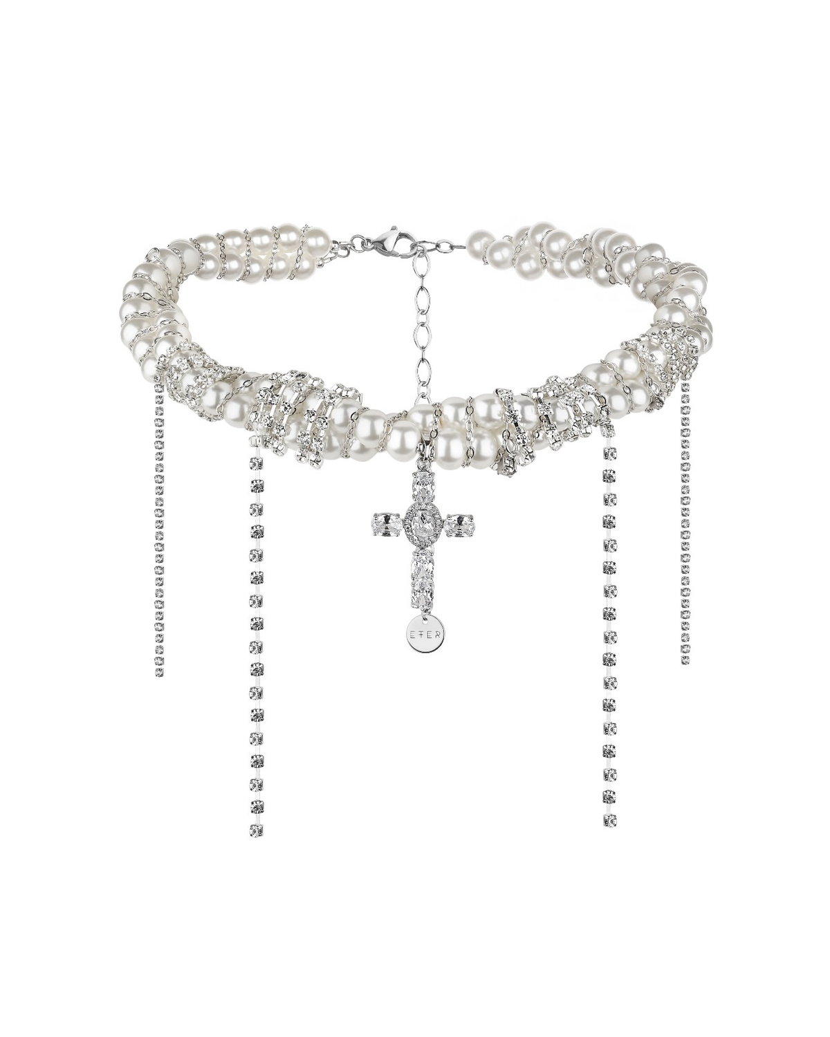 Намисто Pearl cross glass